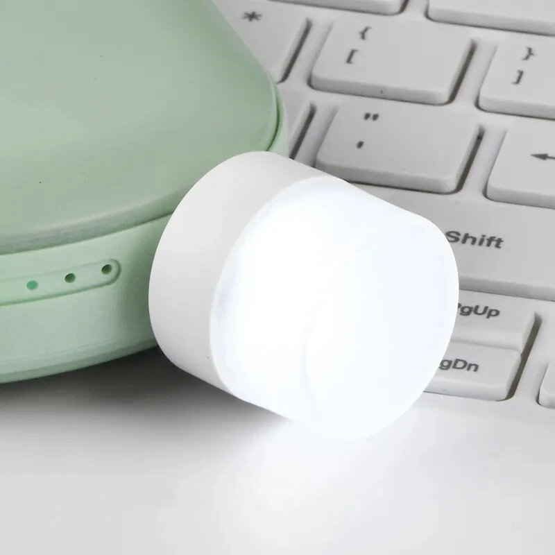 Lámpara de enchufe USB para ordenador, carga de energía móvil, lámparas pequeñas para libros, LED, protección ocular, luz de lectura, pequeña luz redonda, luz nocturna