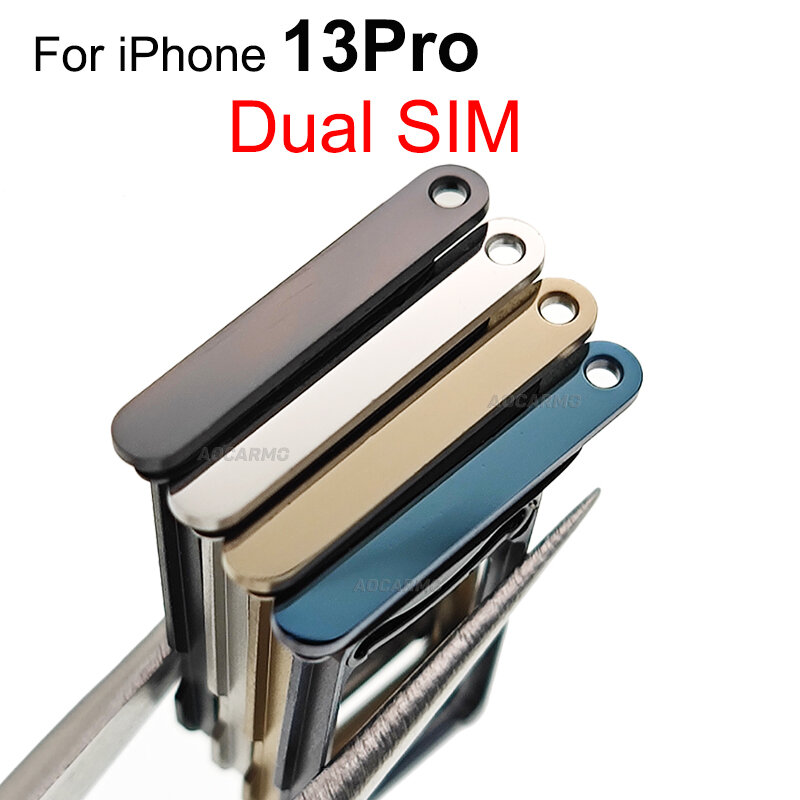 Aocarmo Single & Dual Sim-kaart Voor Iphone 13 Pro 13Pro Sim Lade Houder Slot Reparatie Vervanging Onderdelen