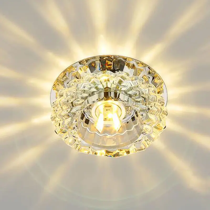 5W 전면 발코니 베란다 크리스탈 빛 현대 플러시 마운트 LED 천장 조명 아트 갤러리 장식 복도 전등