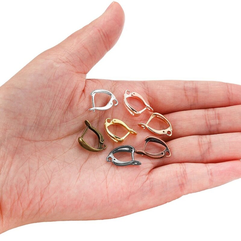 6-12 Stks/partij Goud Kleur Franse Earring Haken Lever Terug Open Loop Instellen Voor Diy Earring Clips Sluiting Sieraden maken Accessoires