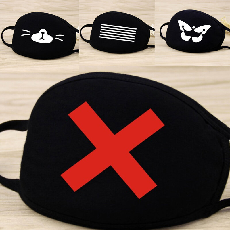 Kpop bawełna czarna maska maska ochronna na twarz Anti PM2.5 maska przeciwpyłowa z różową szarą białą koreańską maską