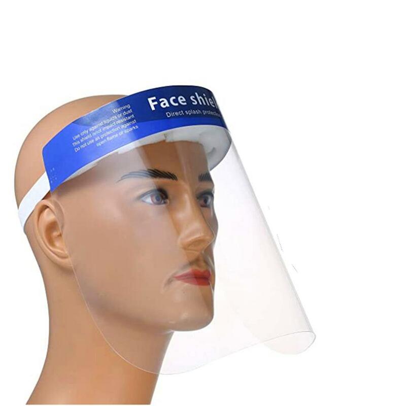 Mascarilla de protección facial ajustable, antivirus, antigotas, a prueba de polvo, visera lavable, 40 unids/lote