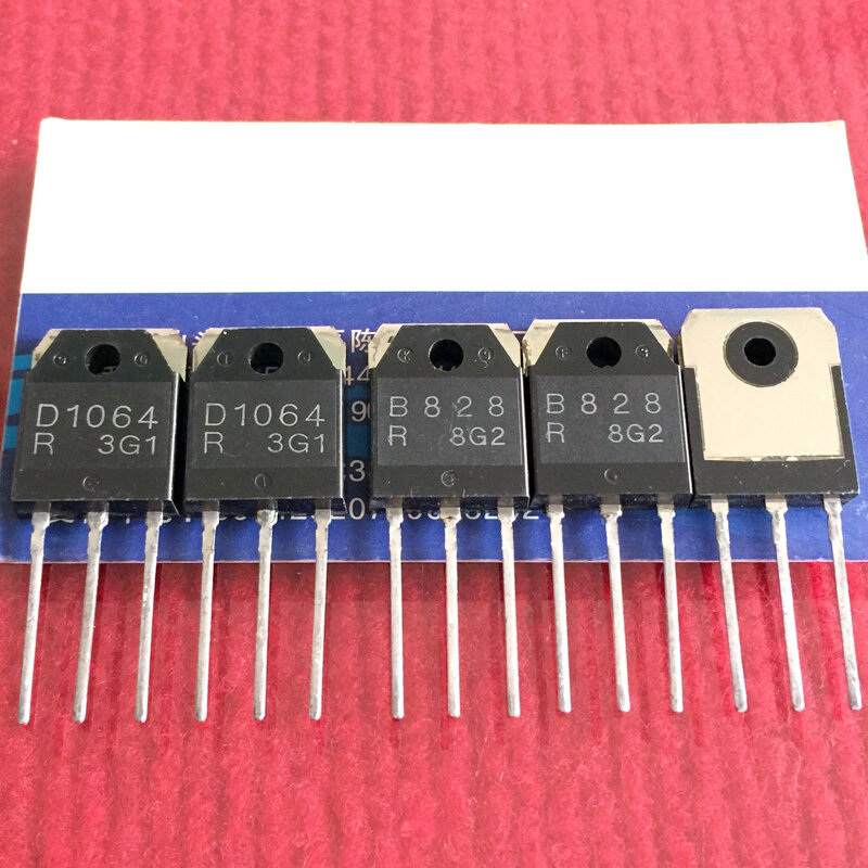 Transistores de silicio plano Epitaxial, lote de 5 pares (10 piezas), 2SB828, B828 + 2SD1064, D1064, TO-3P, NPN + PNP, originales, nuevos