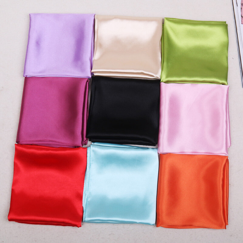60 см * 60 см женский Шелковый Атласный квадратный шарф маленький простой шейный платок бандана
