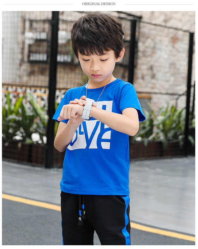 Boys Clothes Set Short Sleeve T-Shirt +Pants Summer Kids Boy Sports Suit Children Clothing Outfits Teen 5 6 7 8 9 10 11 12 Years