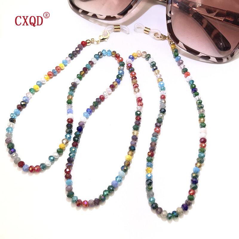 Fashion Reading Glasses Chain For Women Sunglasses Cords Casual 4mm Color Plating Beaded Eyeglass Strap Rope Masks Necklace Gift