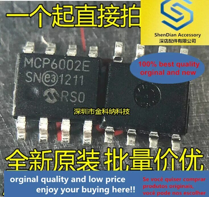 10Pcsเท่านั้นOriginalใหม่MCP6002-E SOP8 MCP6002Eเครื่องขยายเสียงเดิมMCP6002-E---SN