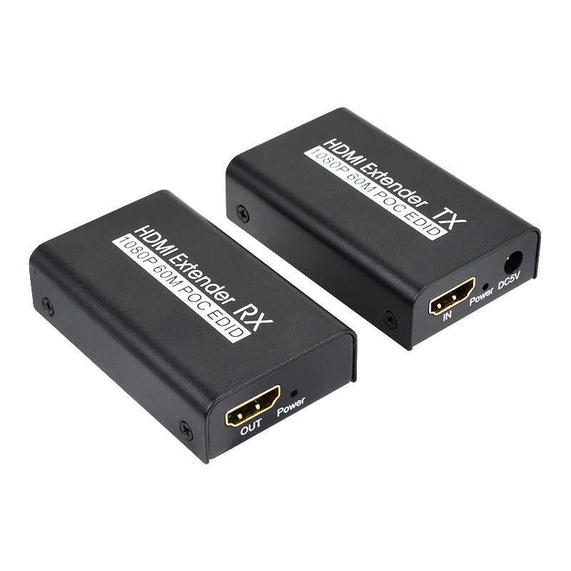 Extensor HDMI de 60M, 1080p, 3D, señal de red, transmisor sobre cat5, cat6, RJ45, convertidor Ethernet