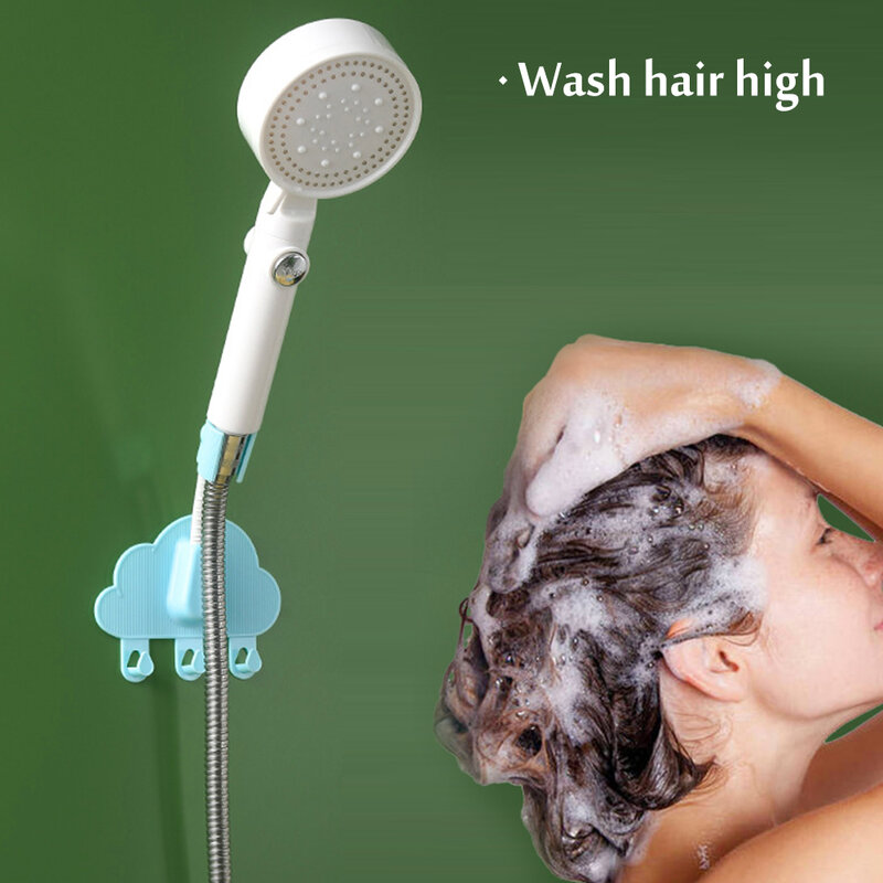 Suporte de cabeça de chuveiro ajustável de 360 ° auto-adesivo handheld drill-free showerhead rack punch-livre suporte de montagem na parede do banheiro