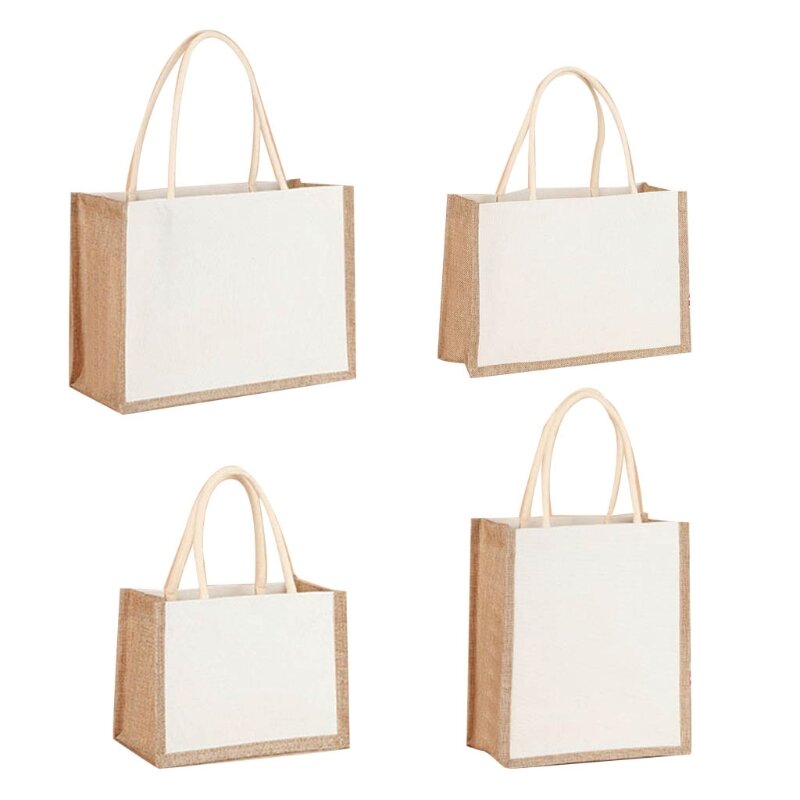 頑丈なハンドルを備えた再利用可能なショッピングバッグ,女性のためのカジュアルなショッピングバッグ,大容量,ビーチ用,2色で利用可能