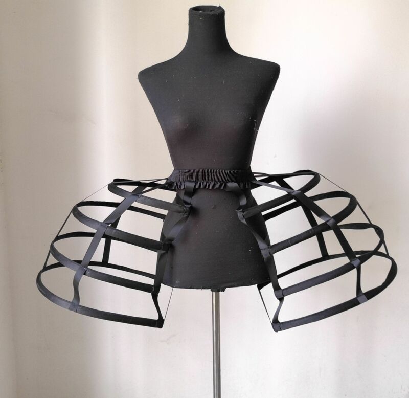 Satin Cutout Four-Layer Bilateral Bird Cage Fishbone Crinoline Cosplay Violence Lolita New Style Crinoline