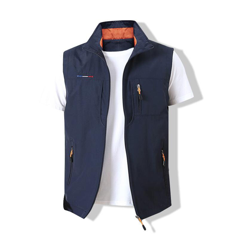 남성용 조끼 재킷 조끼, 스탠드 칼라 등산 하이킹 작업 민소매 포켓 M-6Xl 브랜드 세일, 단색, 2022 봄, 신제품