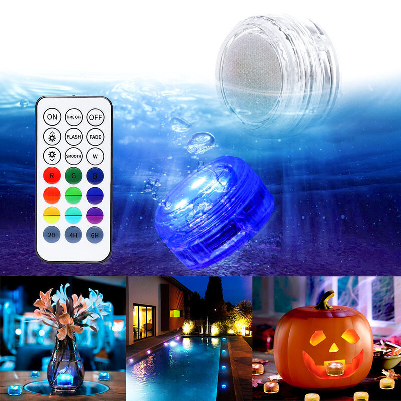2021 nuovo 6PCS/12PCS Led telecomando RGB lampada da notte subacquea luce subacquea decorazione per feste in giardino luci per piscina
