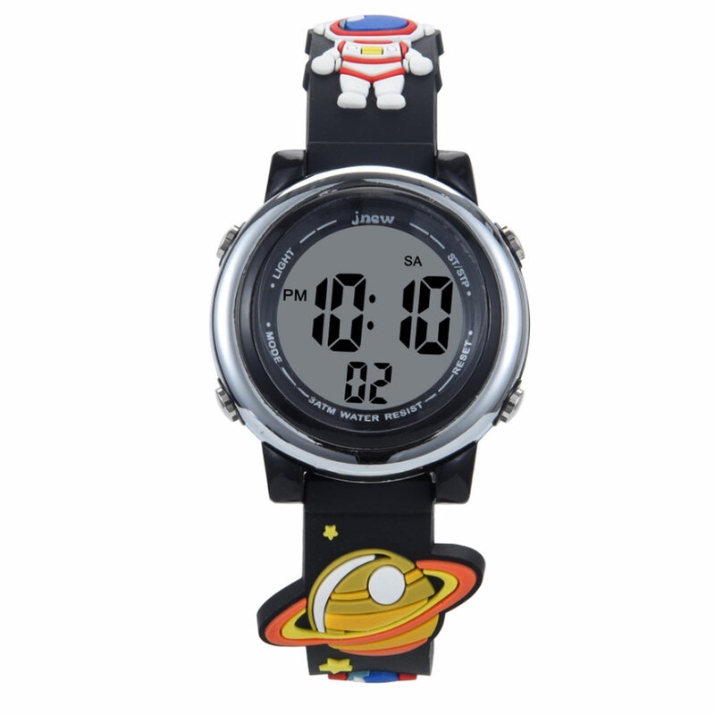 Reloj electrónico deportivo multifuncional para niño y niña, cronógrafo 3D con dibujos animados de cielo estrellado, resistente al agua, con correa de silicona para ocio, 2021