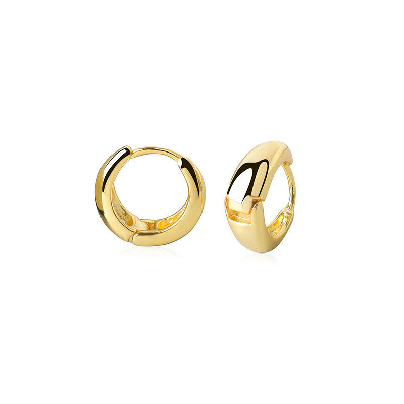 ANENJERY kolor srebrny Hoop kolczyki dla kobiet mężczyzn geometryczne kolczyki w kształcie obręczy Party biżuteria prezenty S-E1373