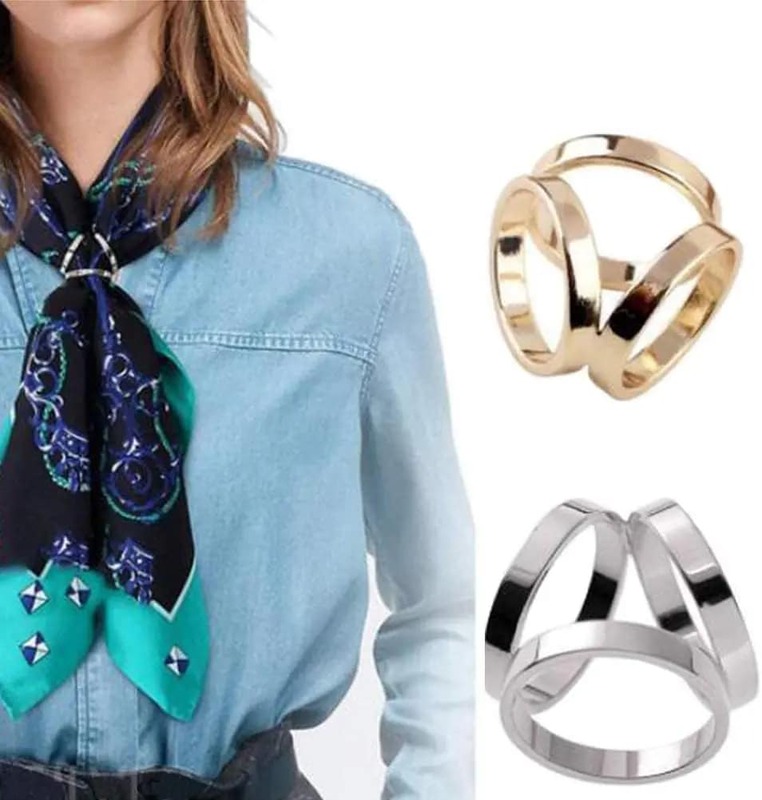 Moda luksusowy szalik klamra broszka ślubna szpilki kobiety jedwabne szaliki pierścień sprzączki klip szalik biżuteria szale Scarve klamra Accessorie