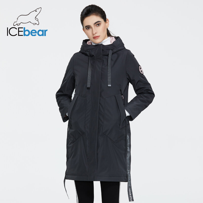 ICEbear 2023 новое осеннее женское пальто с капюшоном повседневная качественная модная осенняя парка брендовая одежда GWC20035D