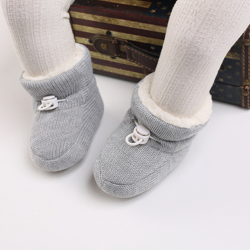 Bottes d'hiver chaudes en coton unisexe pour bébé garçon et fille, chaussures d'intérieur pour enfant, nouveau-né, premiers pas