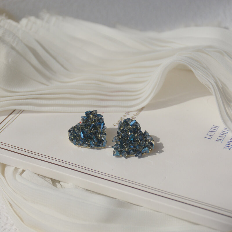 14k real ouro chapeado moda jóias azul cristal adorável requintado brincos para a festa de férias da mulher elegante brinco