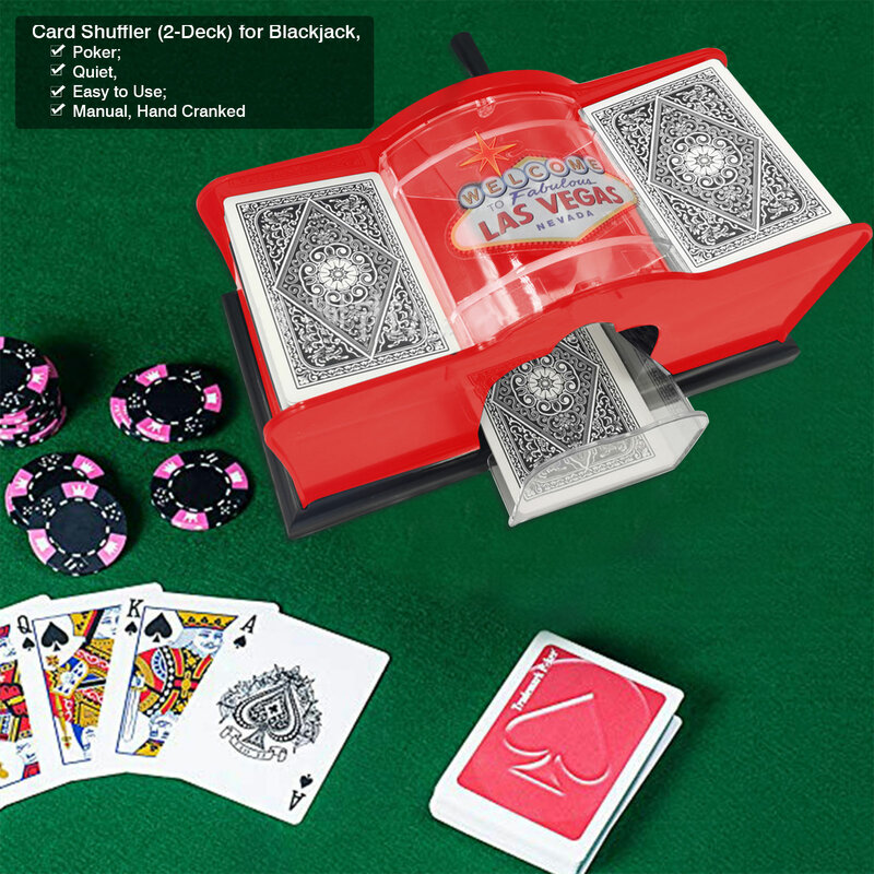 Barajador de cartas de póker, juego de mesa de 23x11x11cm, baraja de cartas con manivela manual, máquina de barajado, divertido juego familiar, barajador de cartas de Robot de Club