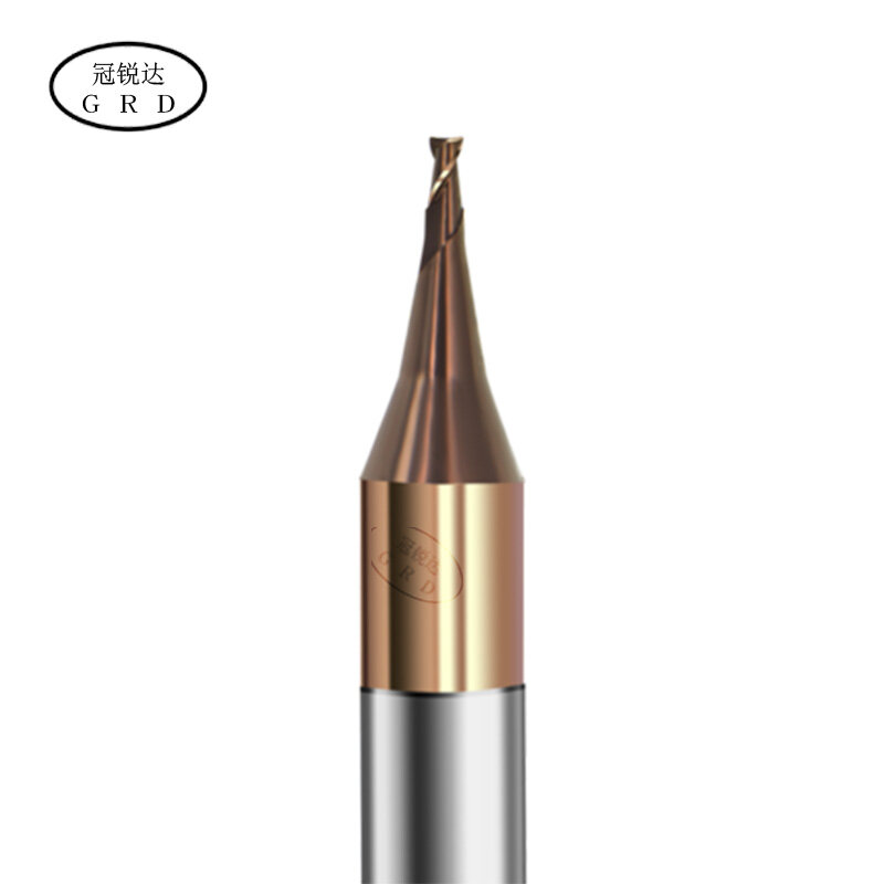 Fresadora cnc de acero de tungsteno de 2 ranuras HRC55, diámetro de ranura pequeña, 0,2mm, 0,3mm, 0,4mm, 0,5mm, 0,6mm, 0,7mm, 0,8mm, 0,9mm