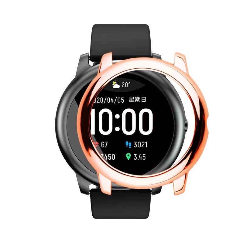 Nieuwe Plating Pc Beschermhoes Cover Horloge Shell Hard Bescherming Gevallen Bumper Polsbandje Accessoires Voor Xiaomi Haylou Solar LS05