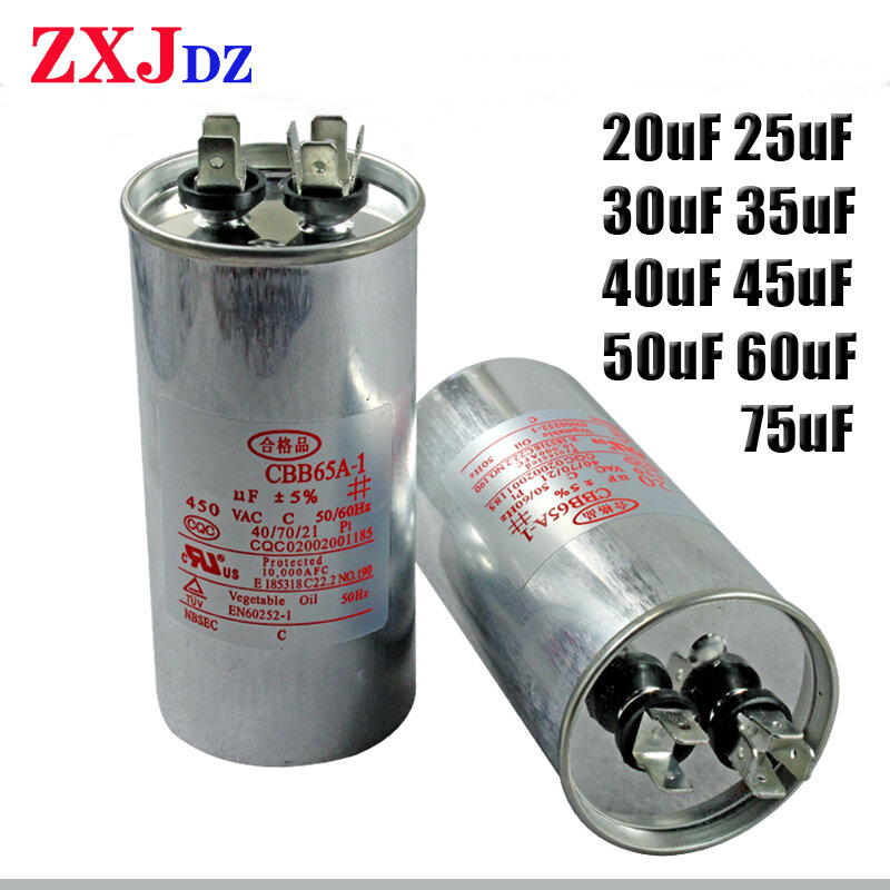Compressor air conditioner air conditioning capacitor 20/25/30/35/45/50 / 75UF / CBB65 start capacitor 450V
