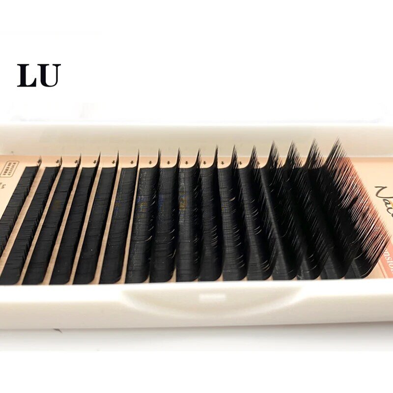 NATUHANA Lashes L/L +/LC/LD/LU(M) curl sztuczne rzęsy rozszerzenie 8-15Mix matowy czarny PBT rzęsy z norek do szczepienia w kształcie L makijaż