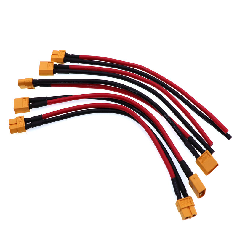Cables de conversión de conector XT60, Cable de extensión de enchufe macho/hembra de alta corriente, Cable de silicona de plomo, 12AWG, 10cm, 20cm, 30cm, 50cm, 1m