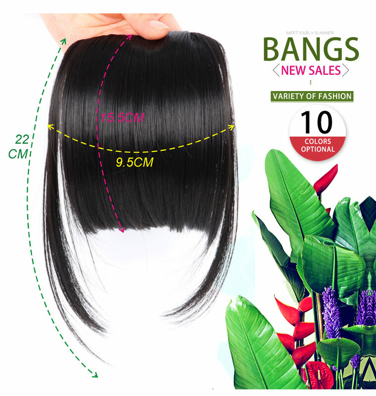 Alileader Synthetic Fake Bangs Neat Hair Bangs Clip In Frange Hairpiece Blunt Hair Bangs Straight Fake Hair Fringe For Girls