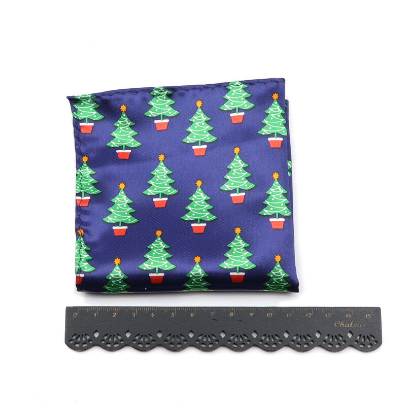 Novo lenço de natal poliéster hankie bolso quadrado feito à mão 22cm feminino & masculino casual festa presente smoking gravata borboleta acessório