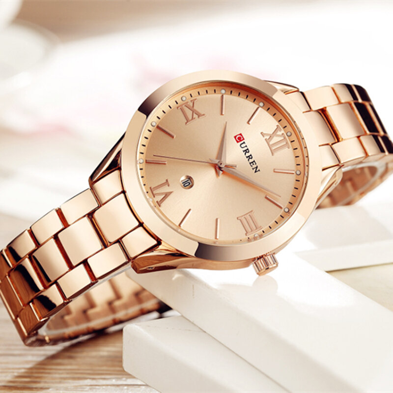 Zegarek CURREN damskie zegarki damskie 9007 Steel damski bransoletki z zegarkiem damski zegar Relogio Feminino Montre Femme