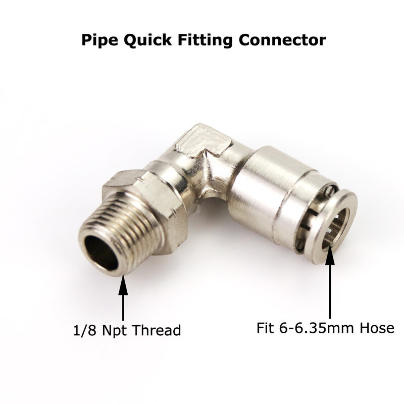 New 1/4" (6.35MM) 90 Degree Swivel Elbow Macro Hose Line Pipe Quick Fitting Connector 1/8NPT For Air Tool Paintball Airsoft