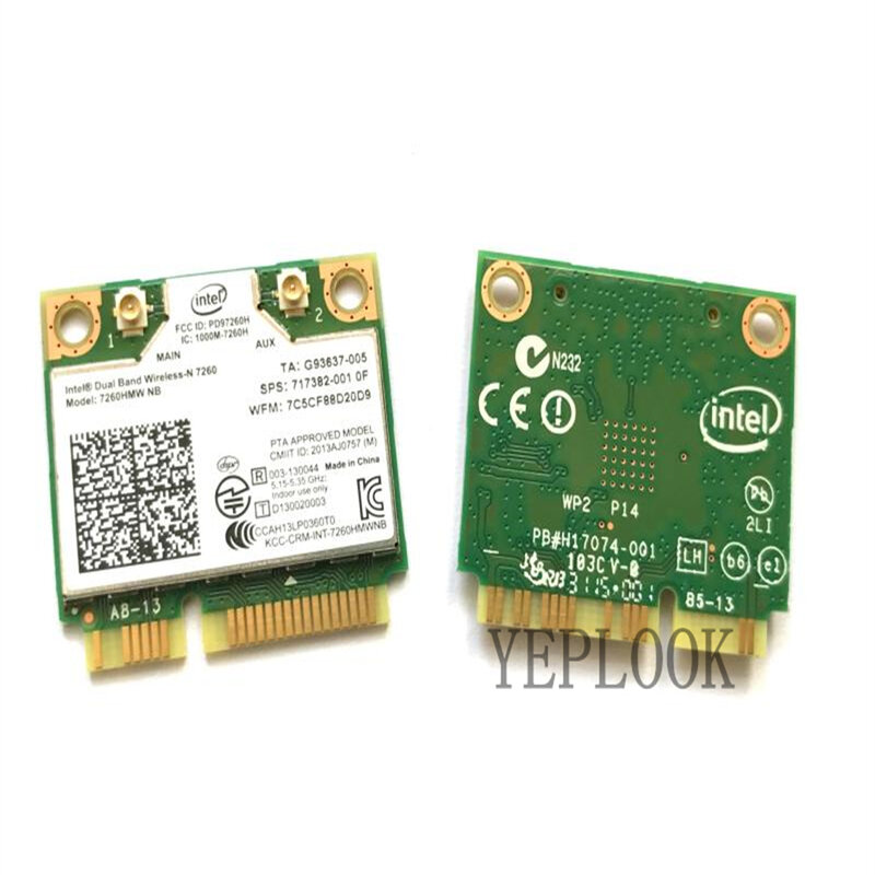 Wireless-N 7260NB 7260HMW NB 300Mbps Dual Band 2.4G/5Ghz Mini PCI-E Intel Wifi Card for Dell Asus Acer Laptop Desktop