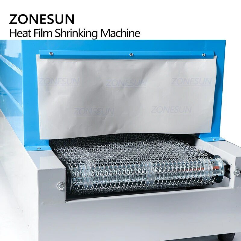 ZONESUN-máquina de contracción automática, herramienta de envoltura de túneles de película pequeña para máquina de sellado, contracción de película de PVC
