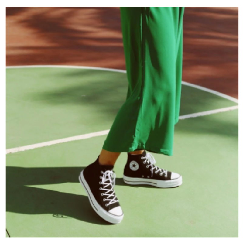 Converse Chuck Taylor All Star-Zapatillas de tacón bajo para mujer, zapatos informales a la moda, alta limpieza, color negro