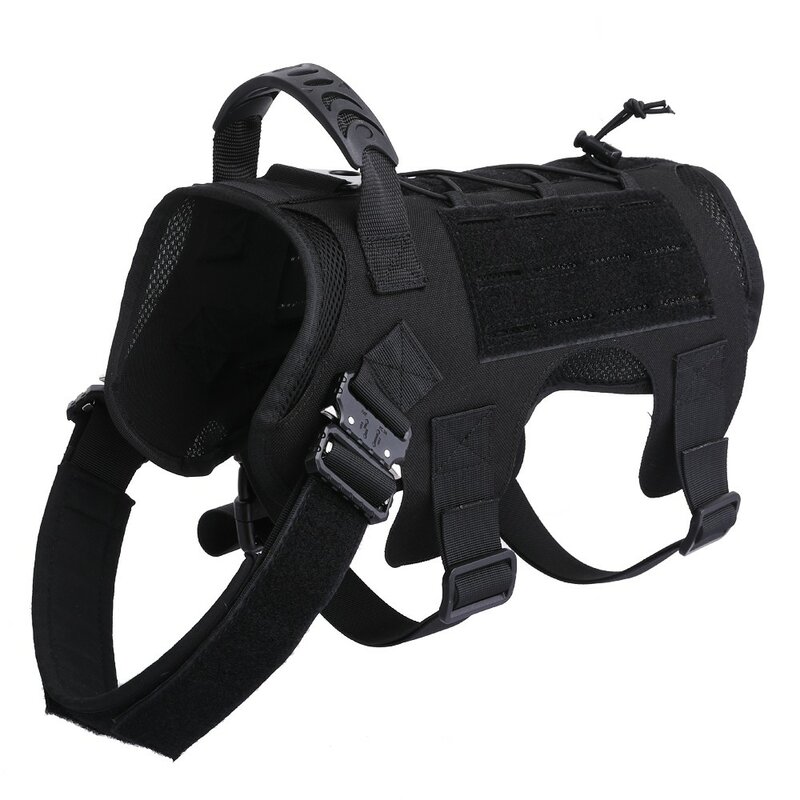 Military Dog Vest Breathable Tactical Dog Clothes Harness Adjustable MOLLE Training Harness For Service Dog