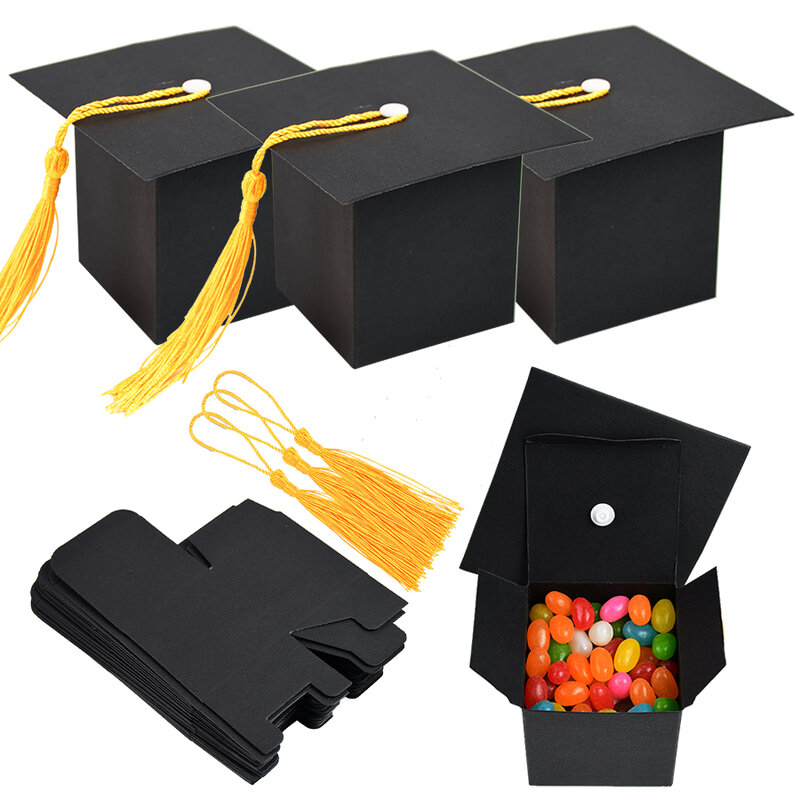 Diy Candy Cake Packaging Boxes, Graduado Surprise Box para Filho Filha e Festa de Graduação, Bachelor Cap, Graduado Gift, 5, 10P