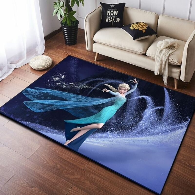 Tappetino da principessa per ragazze Cartoon Elsa tappetino da gioco stampato in 3D tappeto per porte tappeto per bambini tappeti di grandi dimensioni tappeto da gioco e tappeto decorazioni per la casa