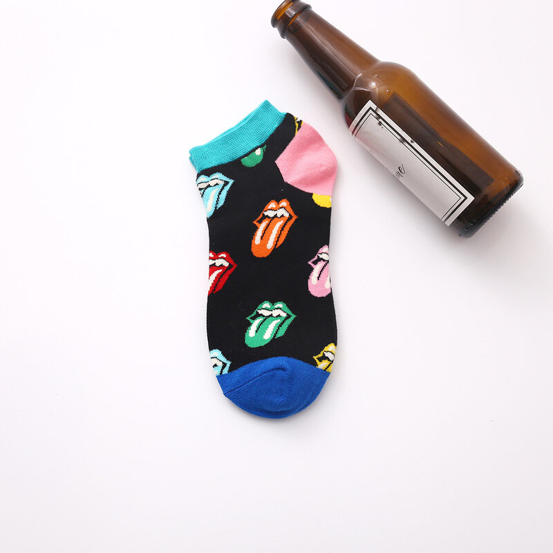 PEONFLY летние модные счастливые мужские носки хлопковые носки-башмачки забавные оригинальные носки Harajuku с фруктами