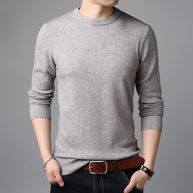 MRMT-suéter masculino de gola redonda cor pura, pulôver fino para homens jovens, tops de marca, tamanho grande, ajuste fino, 2024