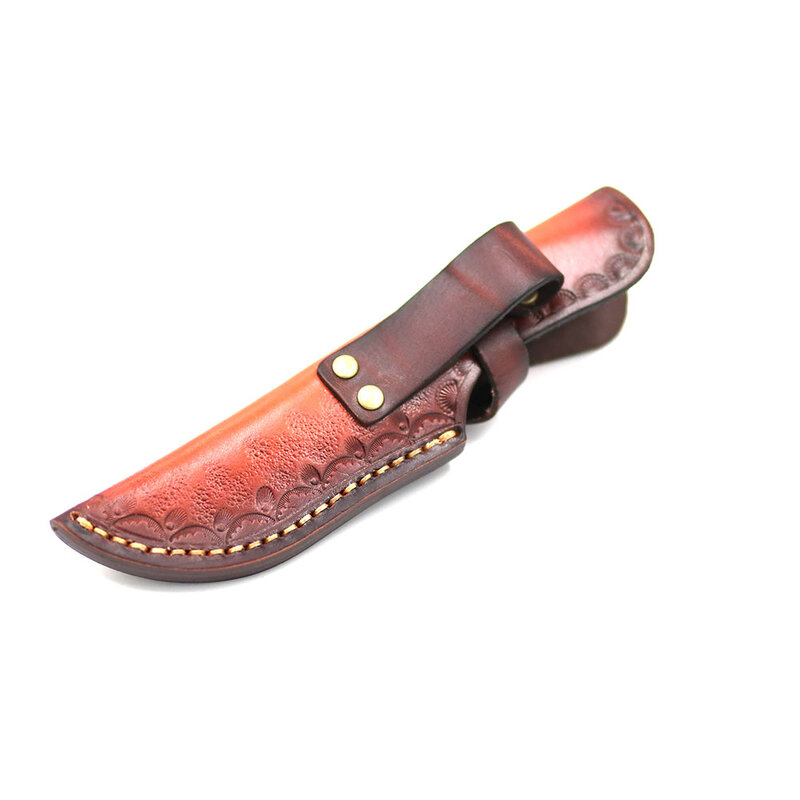 Outdoor Straight Knife Vegetable Tanned Leather Scabbard