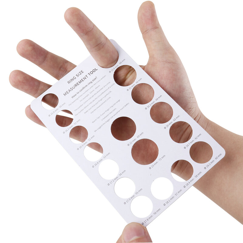 Carte de mesure en plastique, 10 pièces/sac, outil de contrôle de la circonférence des doigts