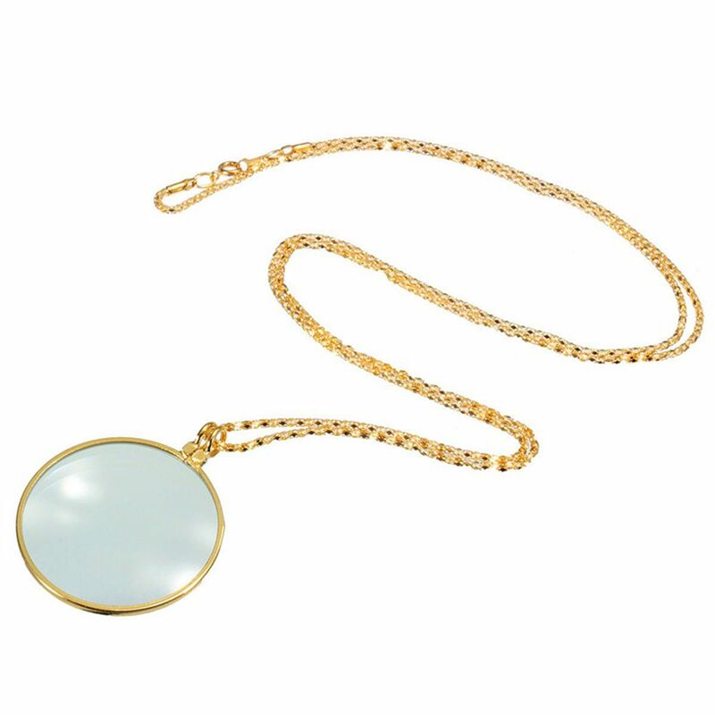 Декоративный Монокль ожерелье с 5x лупой подвеска с увеличительным стеклом позолоченная цепочка Ожерелье для женщин ювелирные изделия