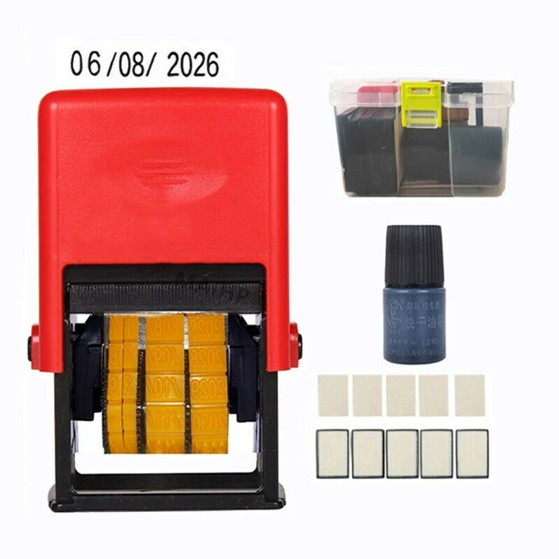 Machine d'estampage de sceau d'imprimante de date, sac en plastique alimentaire, bouteille, boîte en métal, tampon de date, encre noire à séchage rapide, pointillé solide