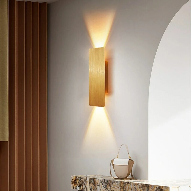 Современная простая искусственная настенная лампа 6 Вт, внутренняя лампа для спальни, гостиной, домашнее освещение, коридор, украшение для коридора, алюминиевая настенная лампа