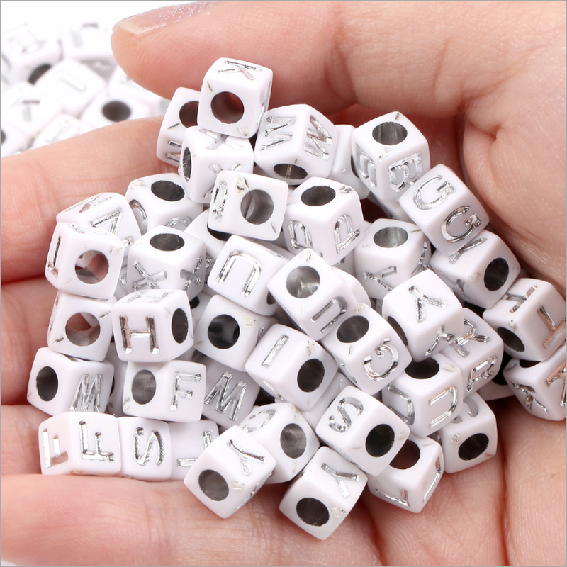 19 colors 100pcs6mm mixed letter beads square letter beads acrylic beads DIY jewelry making bracelet necklace accessories