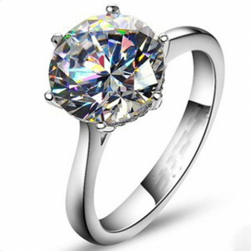 แหวนเพชรโซลิแทร์3ct แล็บเครื่องประดับเงินแท้925แหวนแหวนหมั้นแหวนแต่งงานสำหรับผู้หญิงอุปกรณ์เสริมสำหรับงานเลี้ยงเจ้าสาว