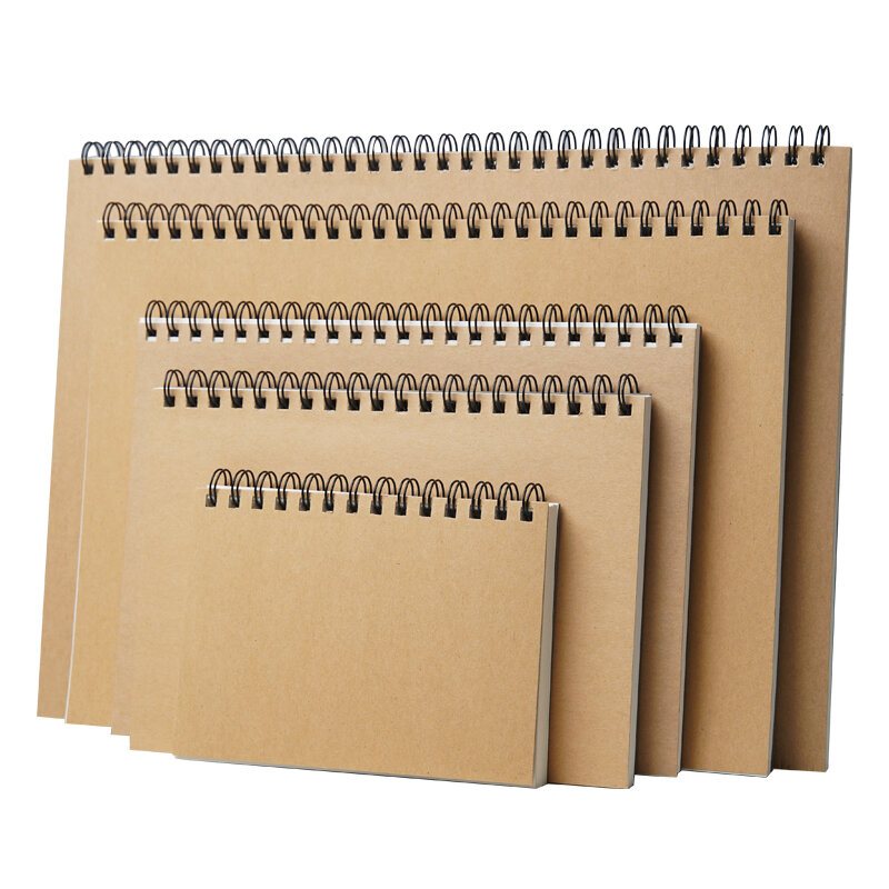 Spiraal Schetsboek Art Tekening Stationaire Soft Cover Zuivel Blank School Notebook 120gsm