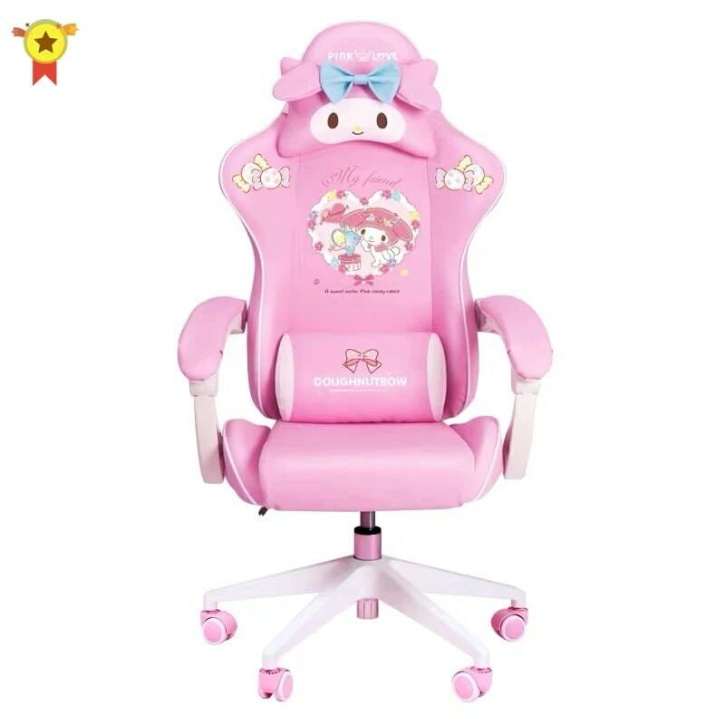 2023 nowy fotel gamingowy dziewczynka Cute Cartoon krzesło do pracy na komputerze biuro dom obrotowe podnośnik regulowane krzesło